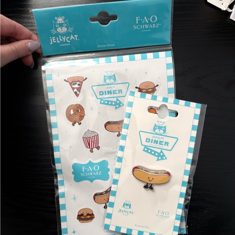 Jellycat FAO Schwarz Diner Sticker and Pin Set